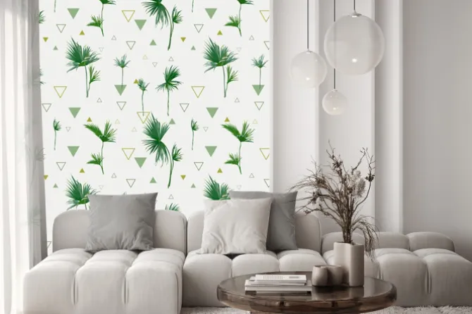 Naklejka: Seamless pattern. tropical palm pozostawia tła. geometryczne