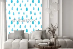 Naklejka: Seamless watercolor rain pattern. vector illustration