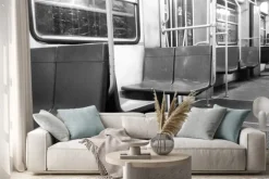 Naklejka: Sedili vuoti di un mezzo pubblico