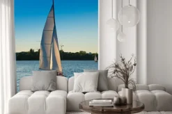 Naklejka: Segelboot, blaue stunde