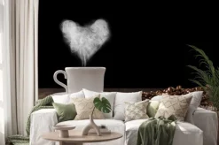 Naklejka: Serce pary przy kawie