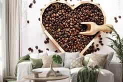 Naklejka: Serce z ziaren kawy