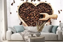Naklejka: Serce z ziaren kawy