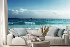 Naklejka: Seszele plaży w czasie zachodu słońca