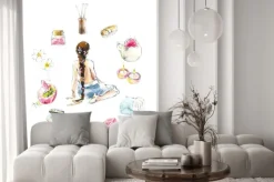 Naklejka: Set for spa salon. watercolor hand drawn illustration.