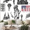 Naklejka: Set of hand drawn sketch style new york themed isolated objects.