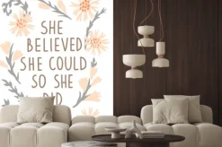 Naklejka: She believed she could so she did. inspirational vector quote