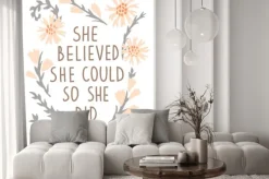 Naklejka: She believed she could so she did. inspirational vector quote