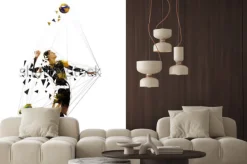 Naklejka: Siatkarz w akcji w graficznym ujęciu