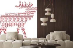 Naklejka: Skandynawski nordic zimą szwy dziania narodzenie wzór w kształcie