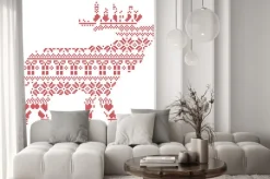 Naklejka: Skandynawski nordic zimą szwy dziania narodzenie wzór w kształcie