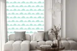 Naklejka: Skandynawski szwu mięty wzór w stylu rysowane ręcznie. stylizowane