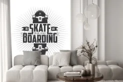 Naklejka: Skateboarding t-shirt design. urban skating. skateboard typography.