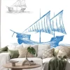Naklejka: Sketch of old medieval sailing ship
