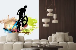 Naklejka: Skoczek bmx podczas triku