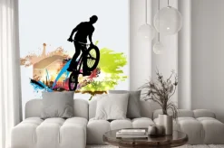 Naklejka: Skoczek bmx podczas triku