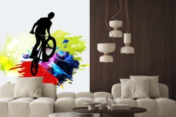 Naklejka: Skoczek bmx podczas triku