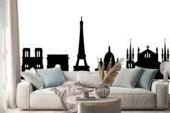 Naklejka: Skyline parigi su sfondo bianco