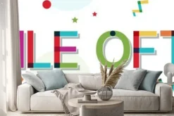 Naklejka: "smile often" text with confetti