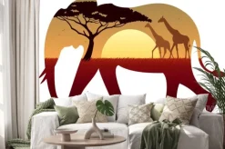 Naklejka: Słoń krajobraz