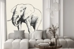 Naklejka: Słoń szkic