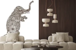 Naklejka: Słoń z kwiatowej dekoracji