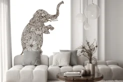 Naklejka: Słoń z kwiatowej dekoracji