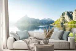 Naklejka: Słońca w wysp lofoty, norwegia