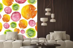 Naklejka: Soczysty jasny akwarela okrąg