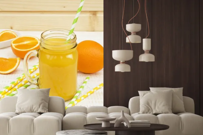 Naklejka: Słoik soku pomarańczowego