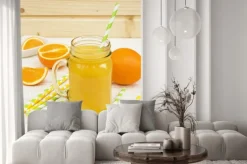 Naklejka: Słoik soku pomarańczowego