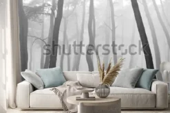 Naklejka: Sosna widziana przez mgłę