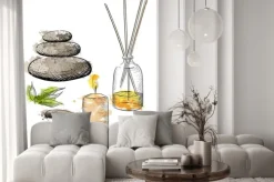 Naklejka: Spa set. sól kamienna niezbędny jacuzzi oil