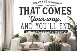 Naklejka: Spędź dzień doceniając każdą małą rzecz, która przychodzi ci