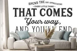 Naklejka: Spędź dzień doceniając każdą małą rzecz, która przychodzi ci