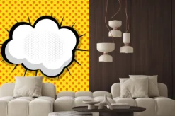 Naklejka: Speech bubble pop art tła na tle dot vector illust