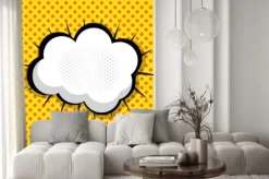 Naklejka: Speech bubble pop art tła na tle dot vector illust