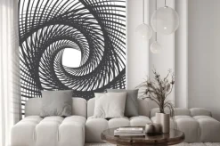 Naklejka: Spiralna wir abstrakcyjne tło czarne i białe