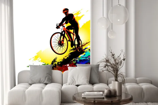 Naklejka: Sport rowerzystów. ilustracji wektorowych