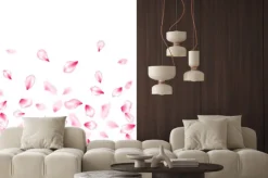 Naklejka: Spring blossom isolated petals flying