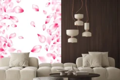 Naklejka: Spring blossom isolated petals flying