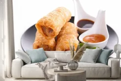 Naklejka: Spring roll odizolowane na białym