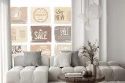 Naklejka: Sprzedaż kolekcji retro grunge baner