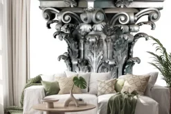 Naklejka: Srebrny kolumny rzędu na białym tle