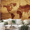 Naklejka: Stara mapa świata na hesian worek tekstury