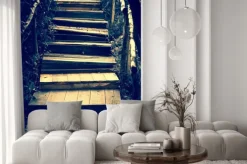 Naklejka: Stare drewniane schody