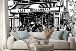 Naklejka: Stare kawiarnia w paryżu
