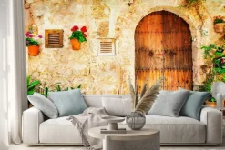 Naklejka: Stare klasyczne drzwi domu na majorce