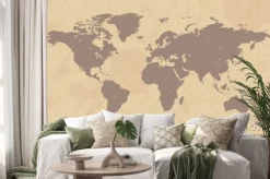 Naklejka: Stare vintage mapa świata