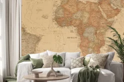 Naklejka: Starożytna mapa geograficzna afryki z nazwami krajów